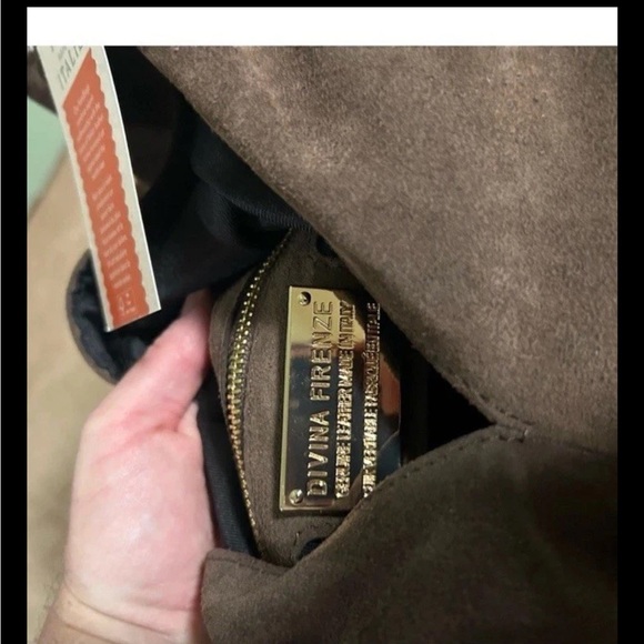 Divina Firenze Brown Suede Boho Fringe Tote Bag - Picture 4 of 4